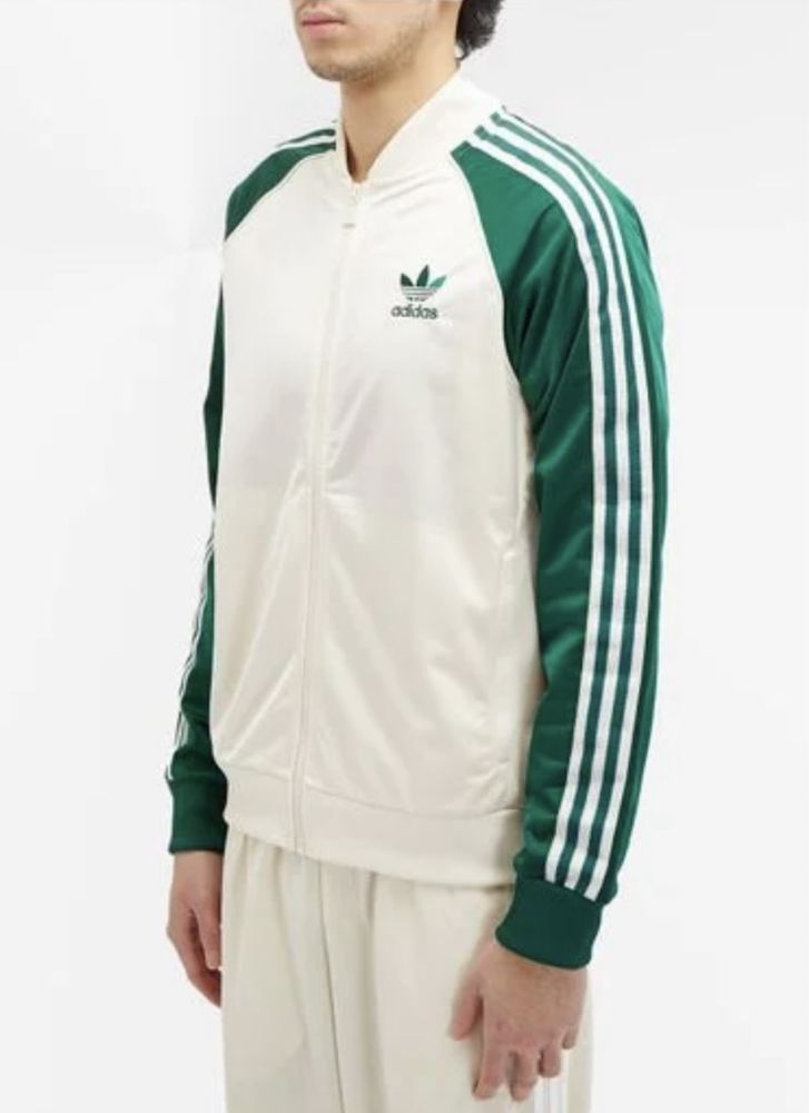 adidas Originals track jacket off white and green