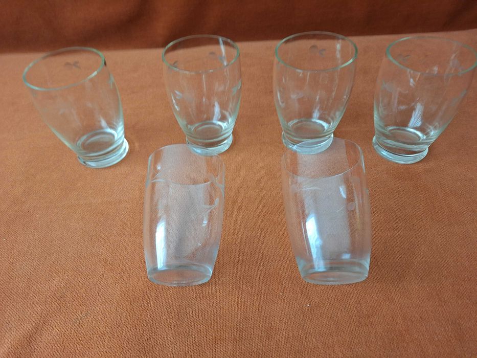 Set de 6 pahare pentru vin / apa, vechi / vintage