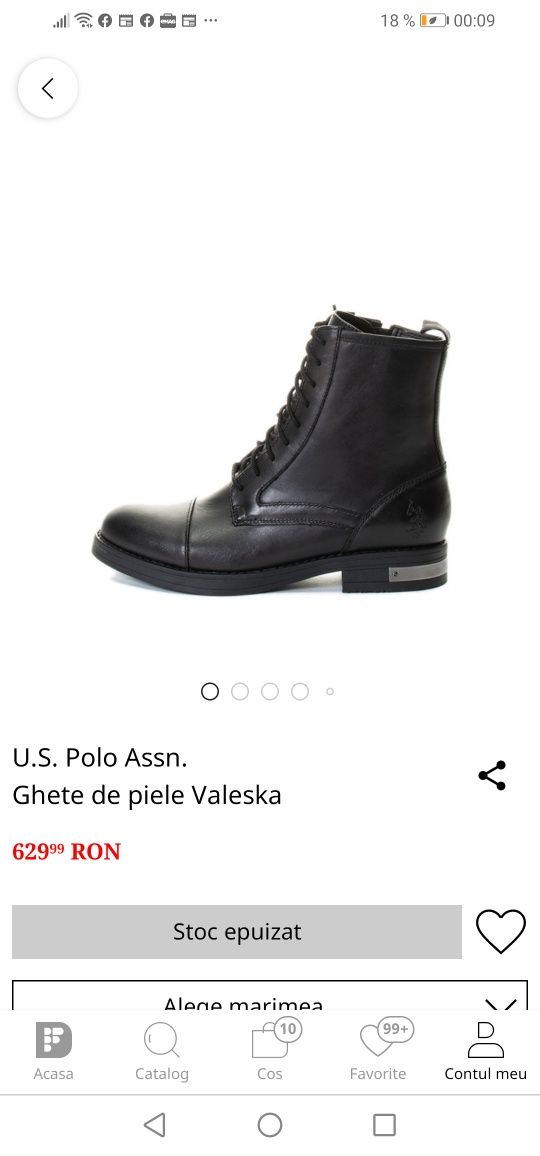 Ghete piele naturala U.S.Polo Assn.dama,femei mar. 38