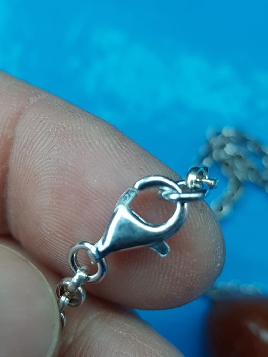 48 Lant argint 925 italy cu pandantiv carnelian natural