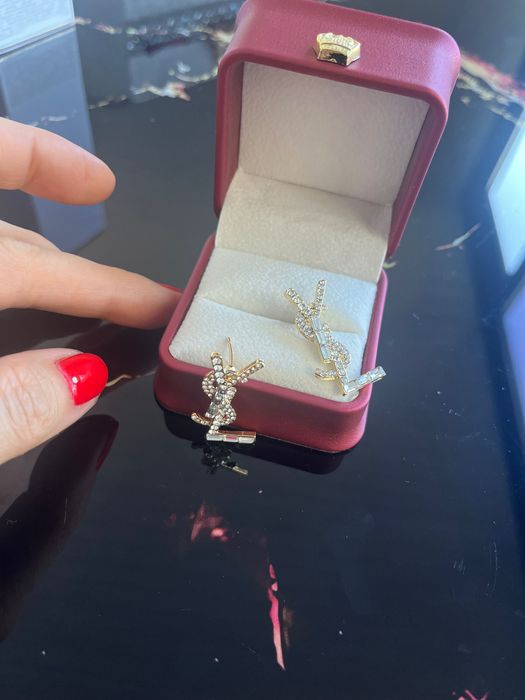 Cercei placați cu aur ysl