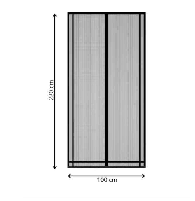 Set 2 x Plase Anti-insecte, Inchidere Magnetica, 210X100cm, Negru
