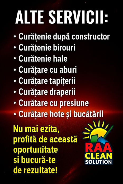 Servicii de curatenie Black Friday