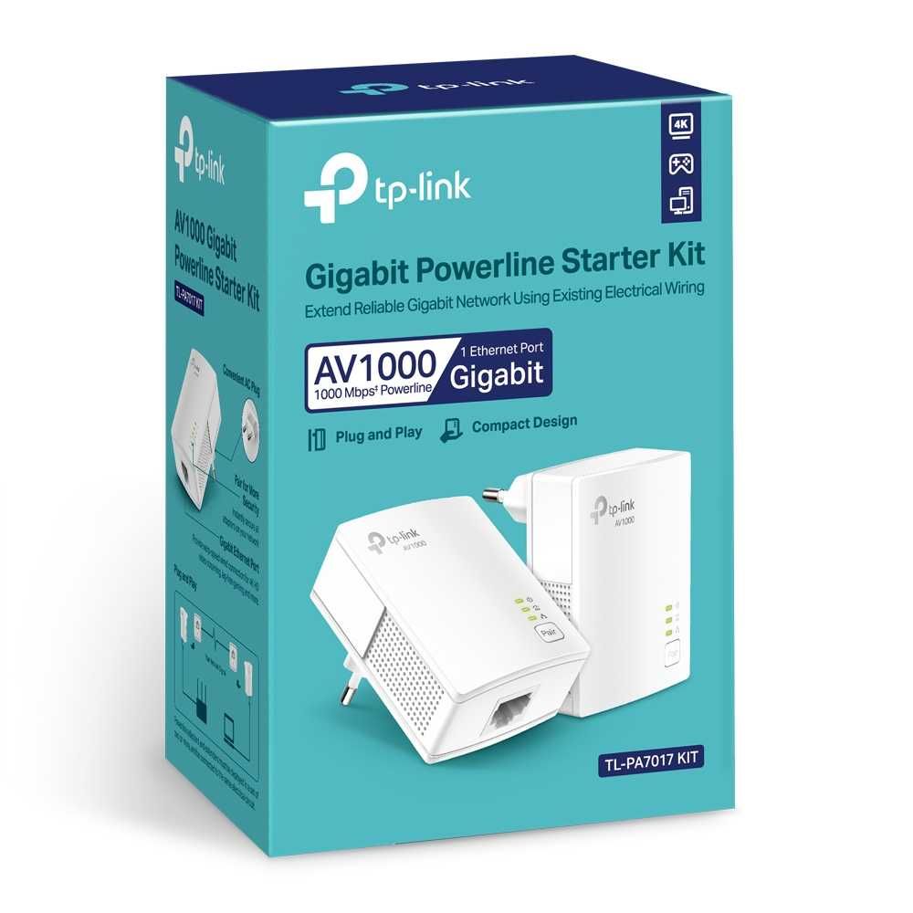 Адаптер TP-Link TL-PA7017 KIT/ AV1000 Gigabit Powerline Starter Kit