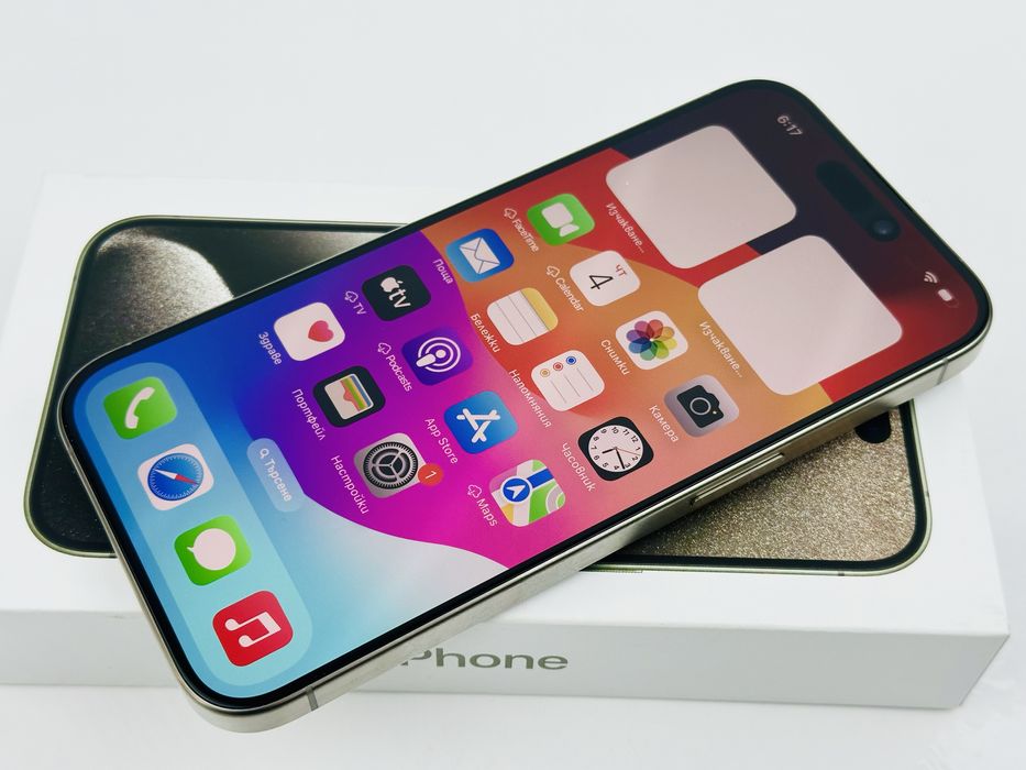 Apple iPhone 15 Pro Max 256GB White Titanium Oтличен! Гаранция!