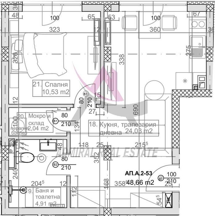 Продава се Двустаен апартамент в Варна, Левски - 59 кв.м за 1780 €/кв.м - Снимка #2