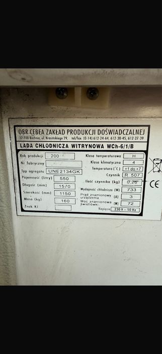 Vitrina frigorifica defecta