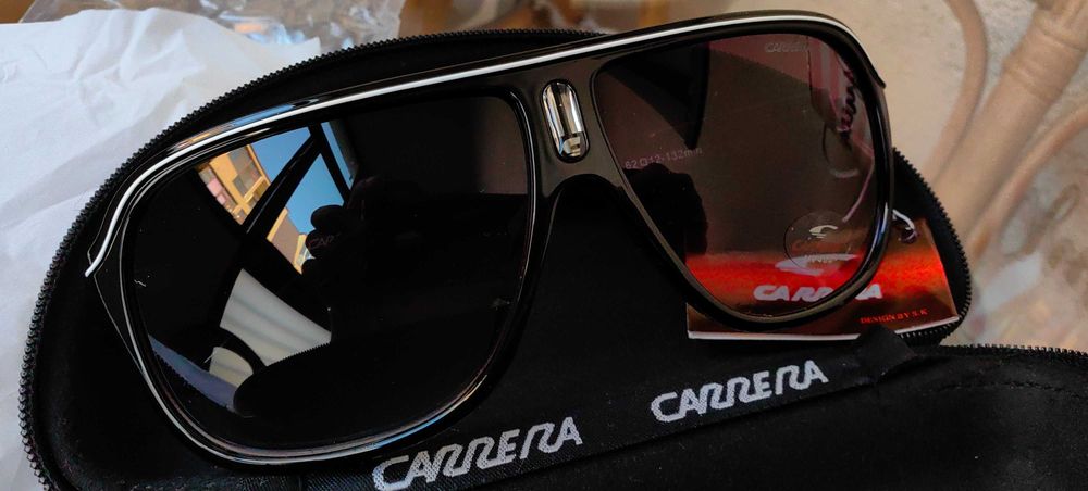 Ochelari de Soare Retro – Negru, Stil Carrera, Protectie UV, Noi