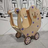 Эксклюзивная Детская Деревянная коляска для кукол. Hand Made.