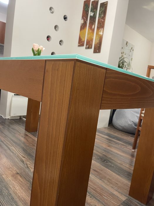 Маса ! Масивна трапезна маса + подарък 6 стола