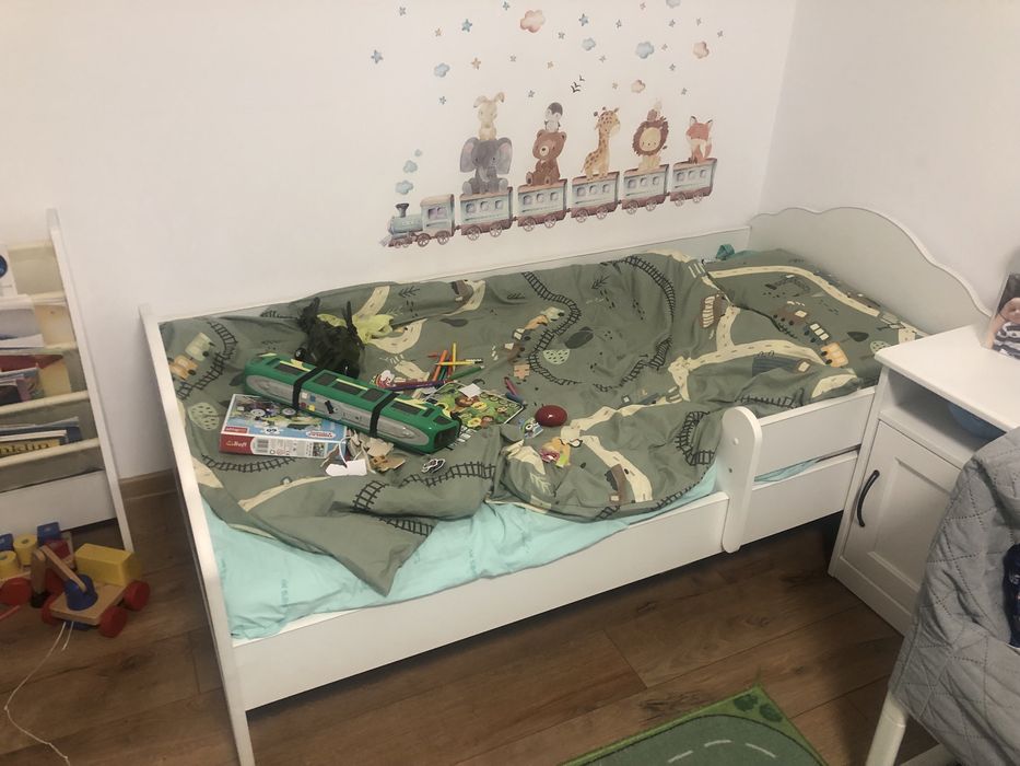 Pat copii 160x80 PAL alb