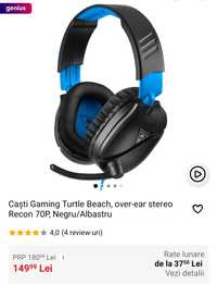 Caști Gaming Turtle Beach, over-ear stereo Recon 70P, Negru/Albastru