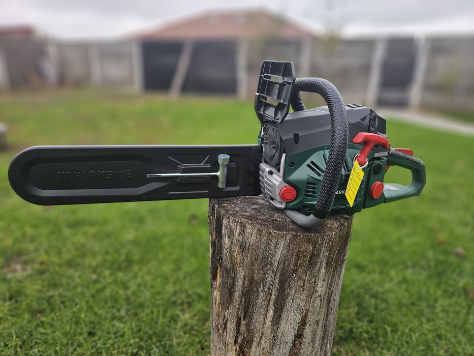 Drujba pe benzina Parkside lamă 44cm noua 3 ani garantie