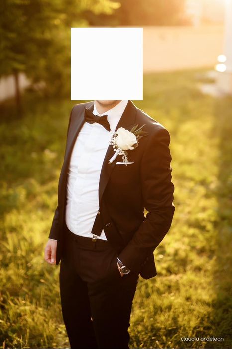 Costum de mire pentru bărbați Louis Purple Mărimea 42