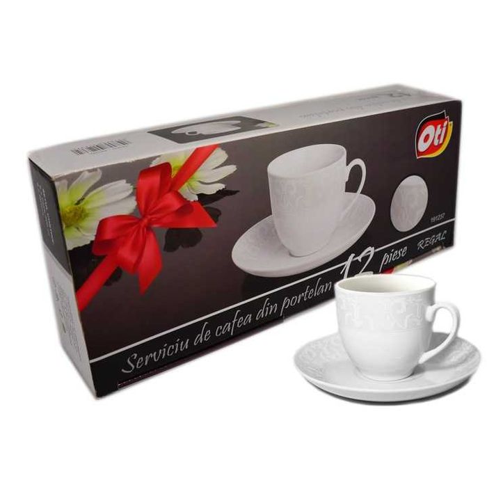 Serviciu de cafea OTI, portelan, 12 piese, model Regal