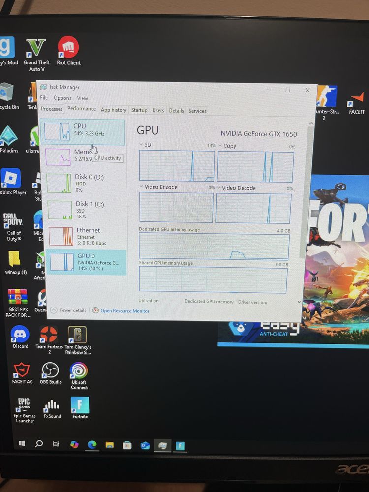 Компютър с gtx1650 и i5 4460