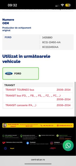 Lampi spate  ford transit
