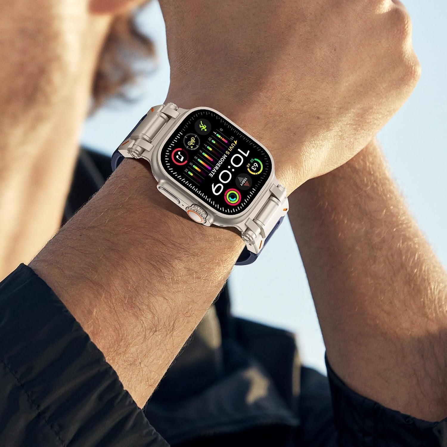Tech-protect delta pro каишка за apple watch ultra 1/2 - blue/titanium