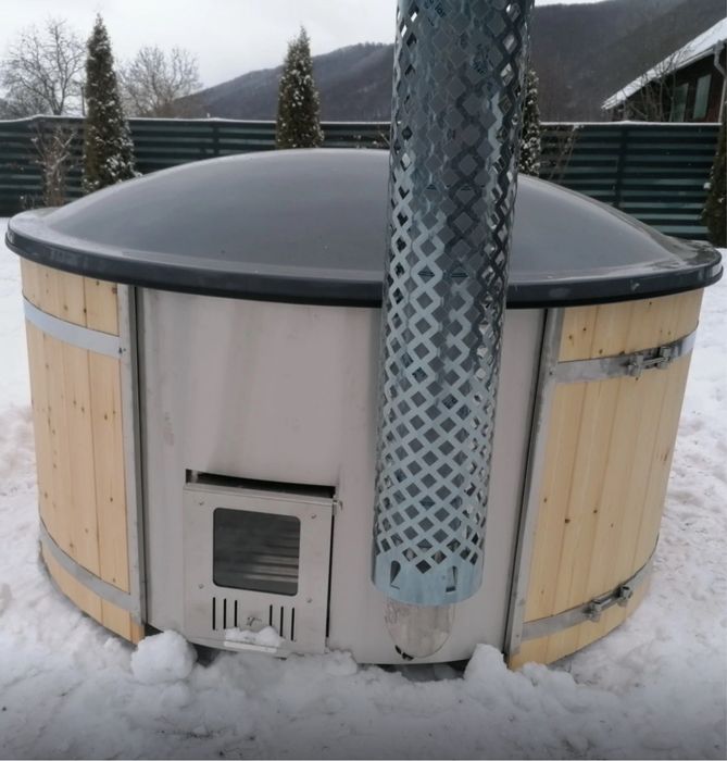 Ciubar cu soba integrata/incorporata din fibra de sticla!225cm hot tub