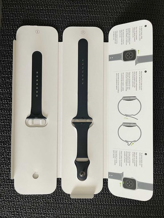 Curea originala Apple Midnight Sport Band, 45 mm, set S/M si M/L