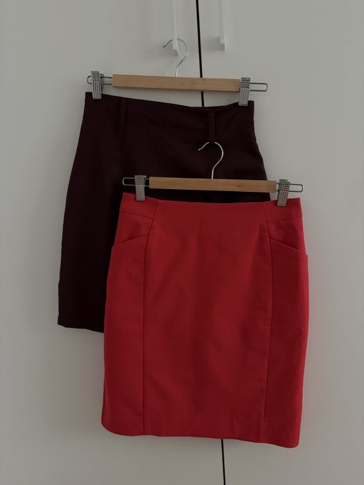 2 Дамски поли H&M за 10лв общо в червено и бордо