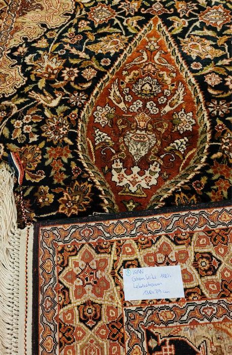 Covor manual persan Ghom 100% matase