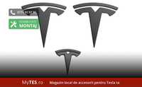 Embleme negru mat (capota / portbagaj / volan) - Tesla Model 3 / Y