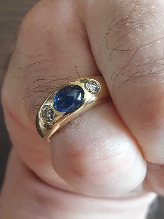 Elegant GYPSY aur cu safir CEYLON si diamante naturale VS