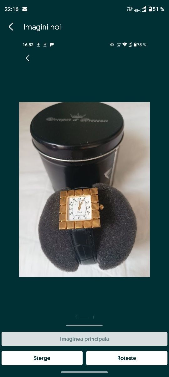 Negociabil ceas auriu de femei Yonger & Bresson nou nout cu eticheta