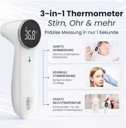 Termometru clinic ADEBO, contactless, pentru frunte, ureche și obiecte
