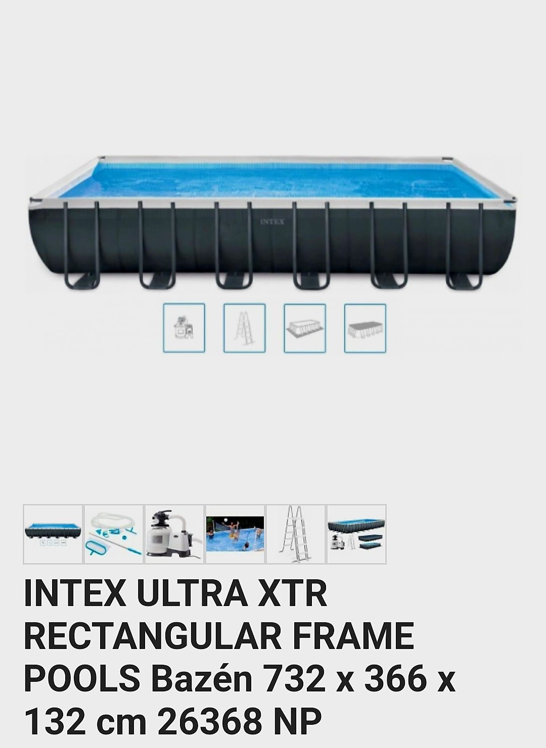 Piscina supraterana  INTEX ULTRA XTR RECTANGULAR FRAME POOL 732 x 366