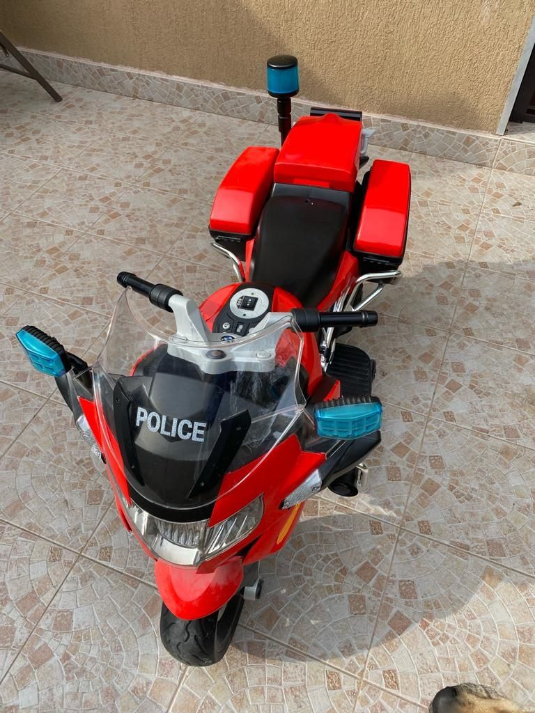 Motocicleta roșie BMW, POLIȚIE, pentru copii