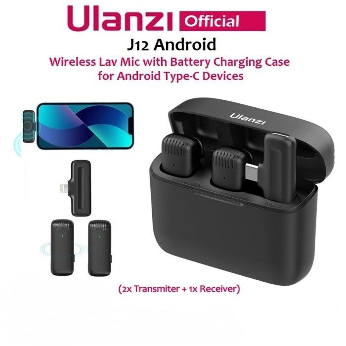 set microfoane lavaliere ulanzi j12 wireless omnidirectionale