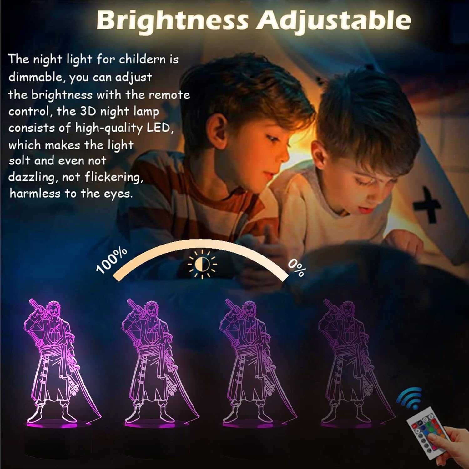3D лампа RGB с дистанционно САМУРАЙ. две плаки