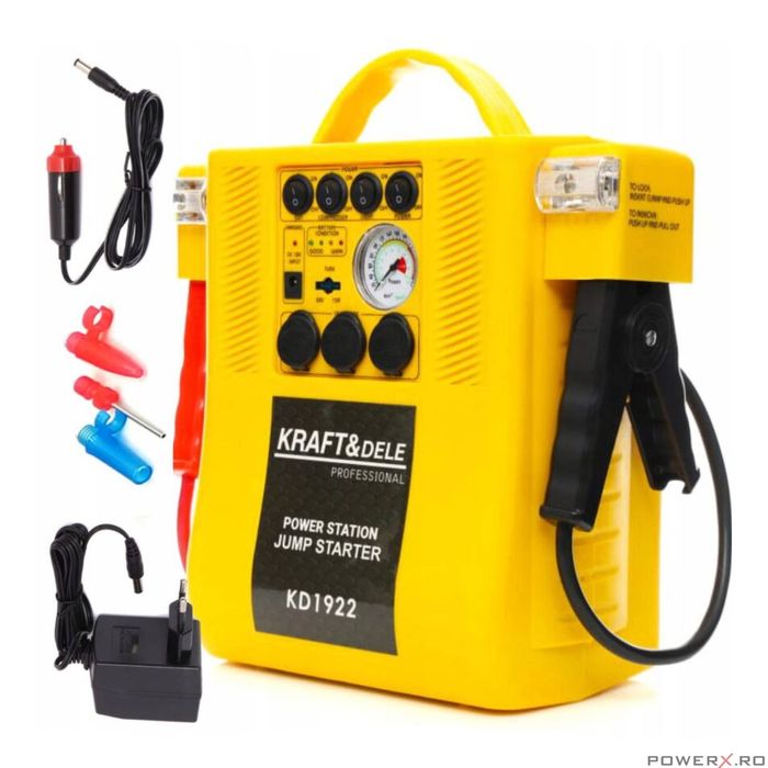 Robot de pornire auto multifunctional, baterie incorporata 17Ah,