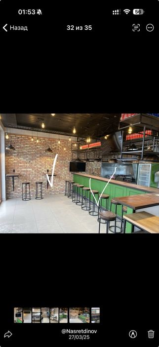 Sotiladi fastfood yoki restoranlar uchun bar