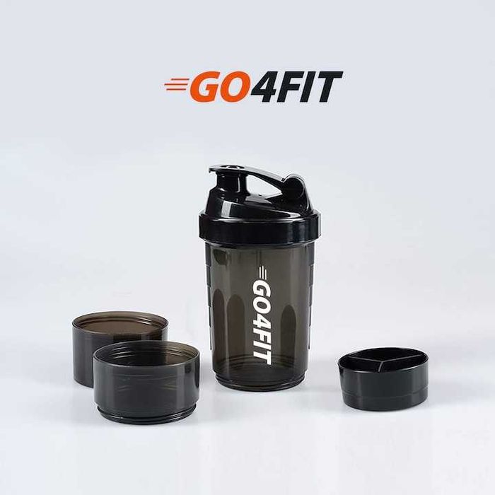 Shaker GO4FIT,plastic fara BPA,500ml,prepararea bauturi proteice,nou