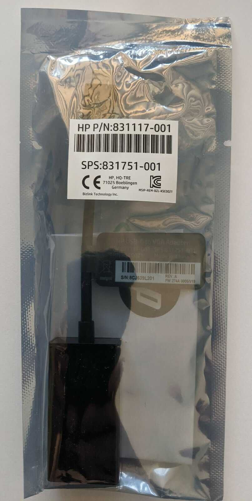 Adaptor USB-C la VGA HP 831117-001