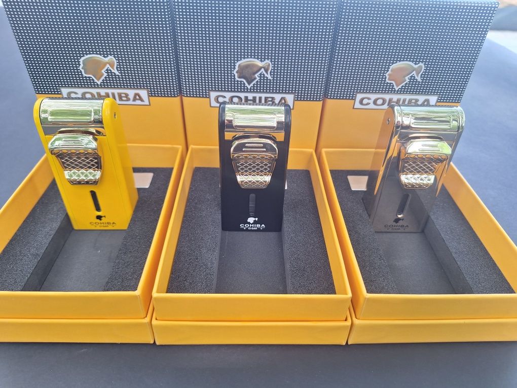 Запалка за пури COHIBA с вградена резачка и пънч (двоен джет)