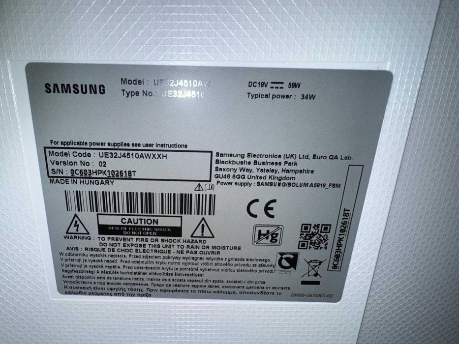 Televizor LED Smart Samsung UE32J4510AWXXH, diagonala 80 cm, HD, alb