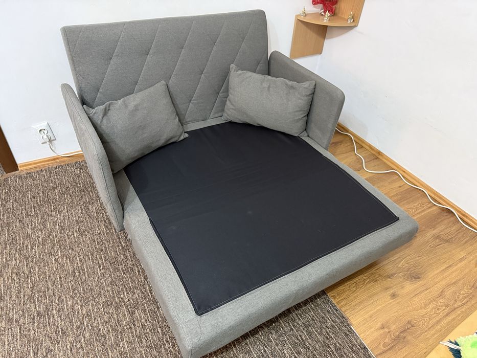 Canapea extensibila textil, gri