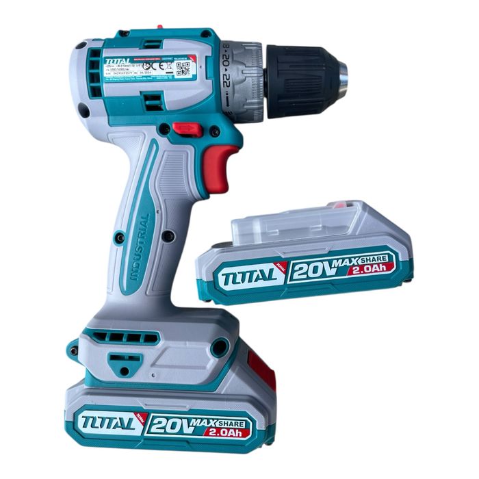 Bormasina pe acumulator Total industrial , 2 acumulatori+ accesorii