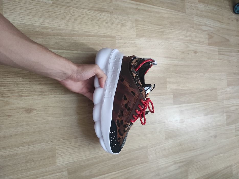 Versace chain reaction leopard print