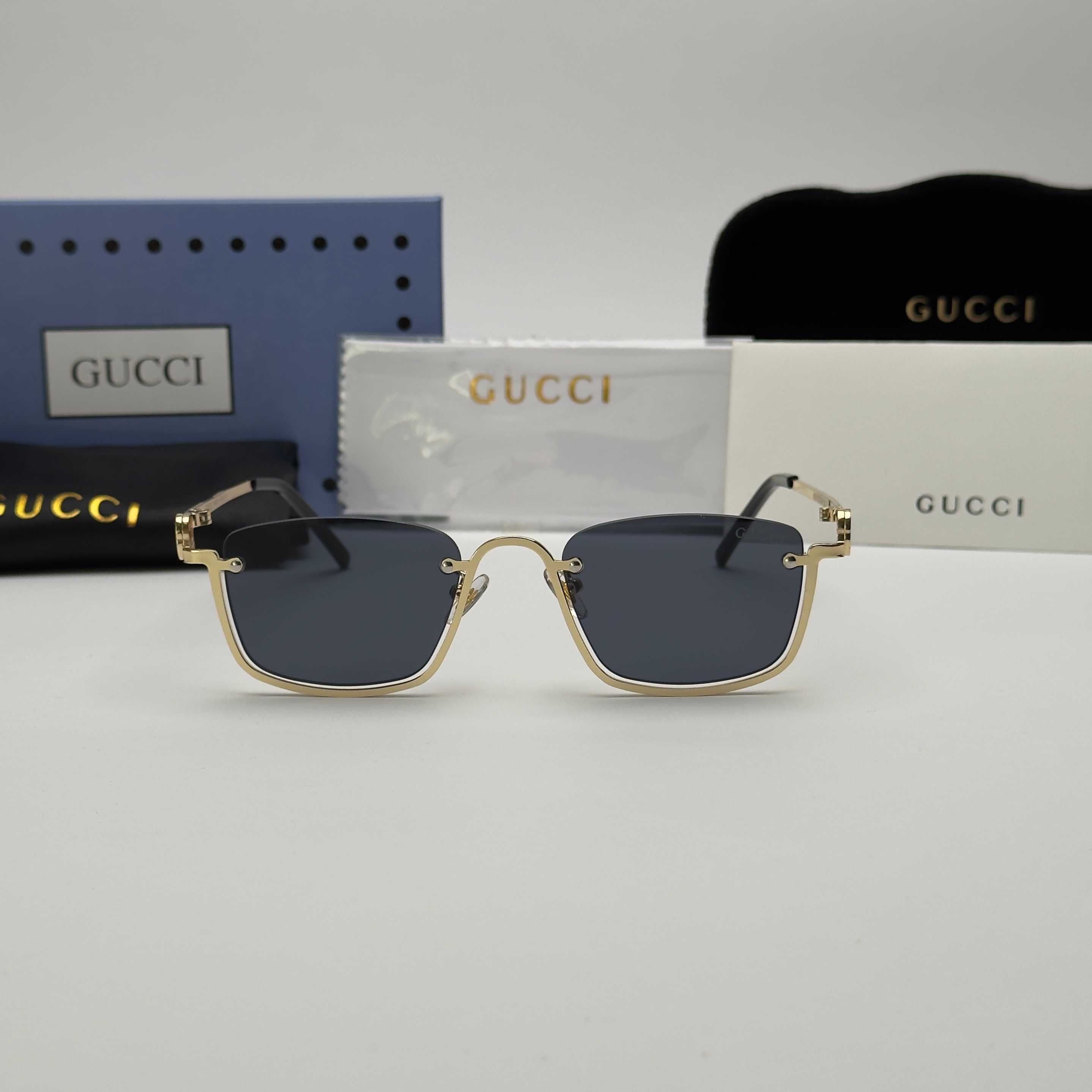 Слънчеви очила GUCCI Gold Правоъгълни Limited Edition Rimless UV400 CE