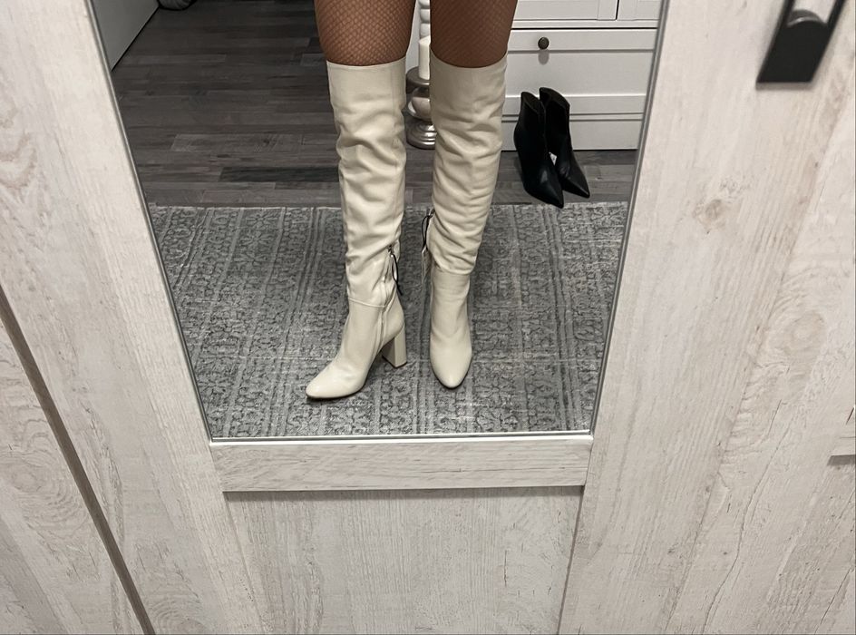 Cizme Zara, piele naturala, 40