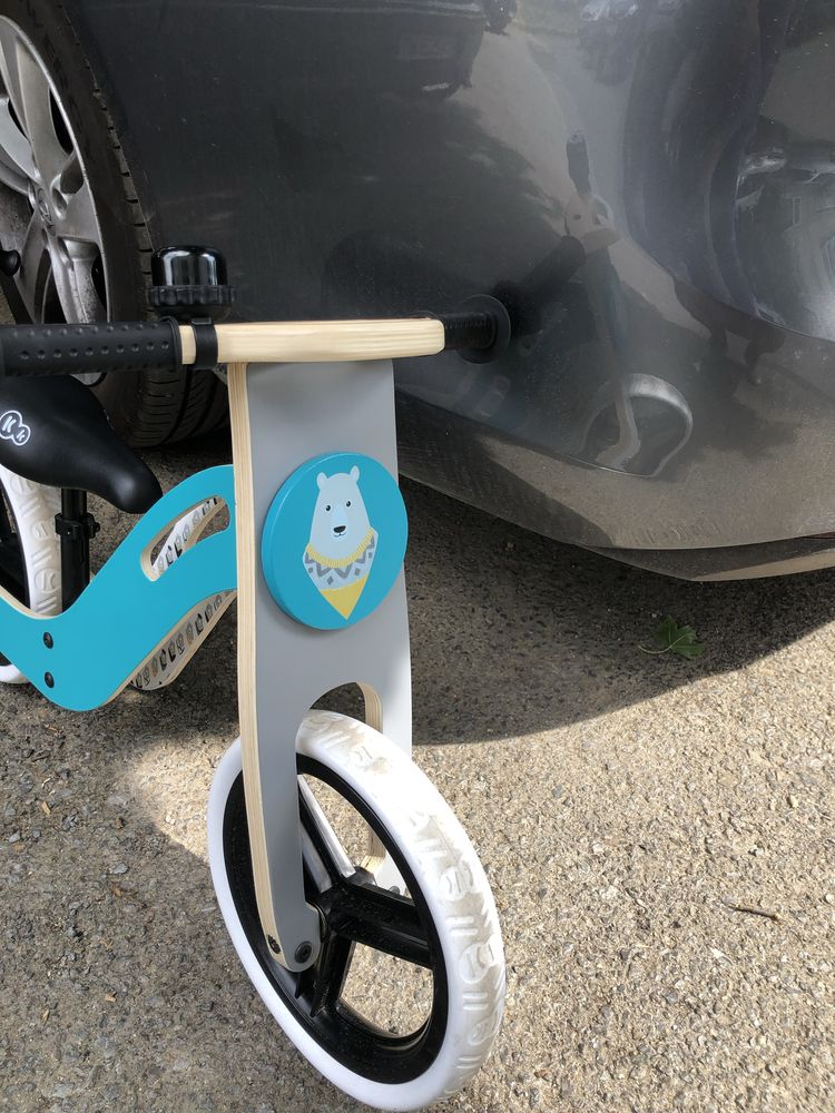 Kinderkraft Детско дървено колело за баланс UNIQ Turquoise