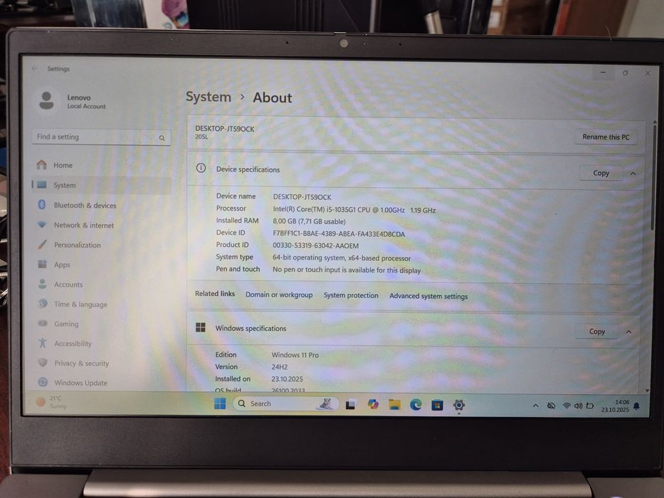 Lenovo ThinkBook 14-IIL - i5 gen 10/16Gb/512