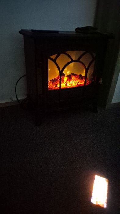 Șemineu electric HOME Panoramic 1800W, efect flacără reală, 2 trepte î