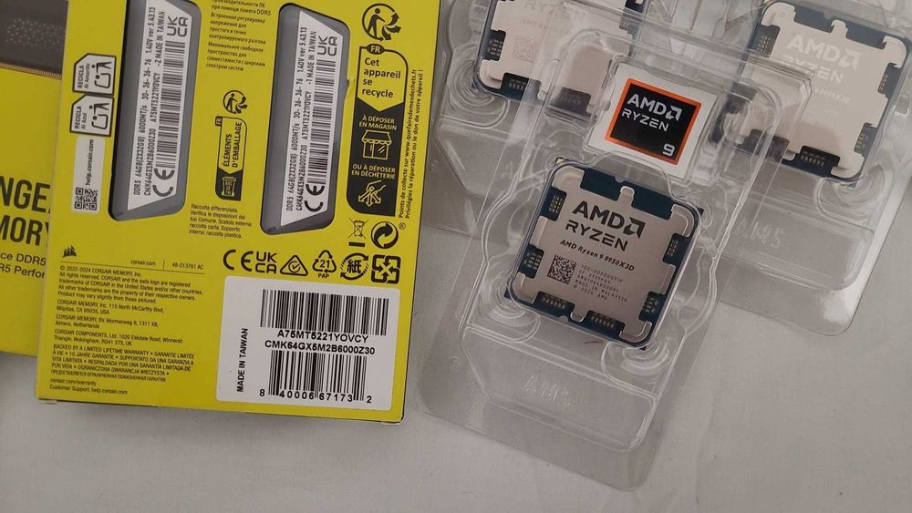 Kit memorie corsair 64 gb ddr5 6000 cl 30 +procesor Ryzen 9 9950X3D