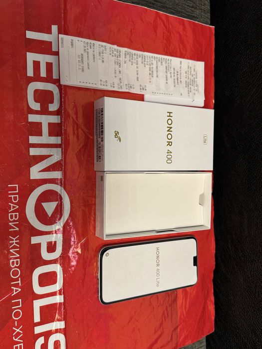 ЧИСТО НОВ 256GB Honor 400 LITE 5G Гаранция Technopolis 2027 г. Grey
